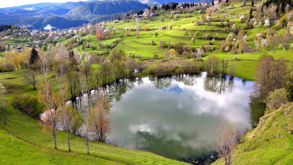 Artvin’in Saklı Cenneti Şavşat.. Balık Gölü İlkbaharla Kartpostallık Görüntülere Büründü!