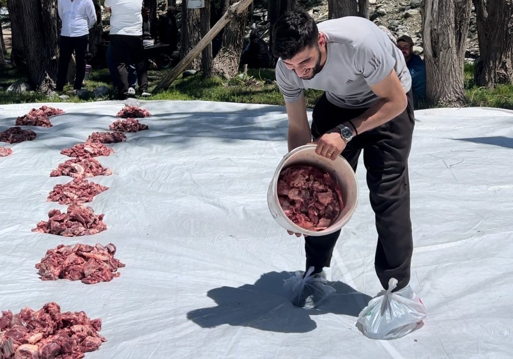 Yüksekova’da 100 Yıllık Gelenek: 140 Kurban Kesildi, Etler Tüm Köye Eşit Dağıtıldı