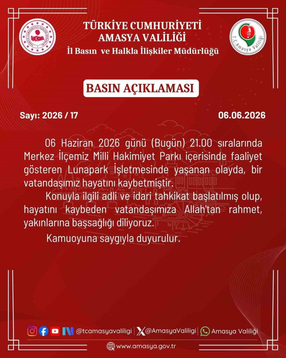 Amasya'da Lunaparkta Feci Kaza.. 20 Yaşındaki Çalışan Yaşamını Yitirdi!