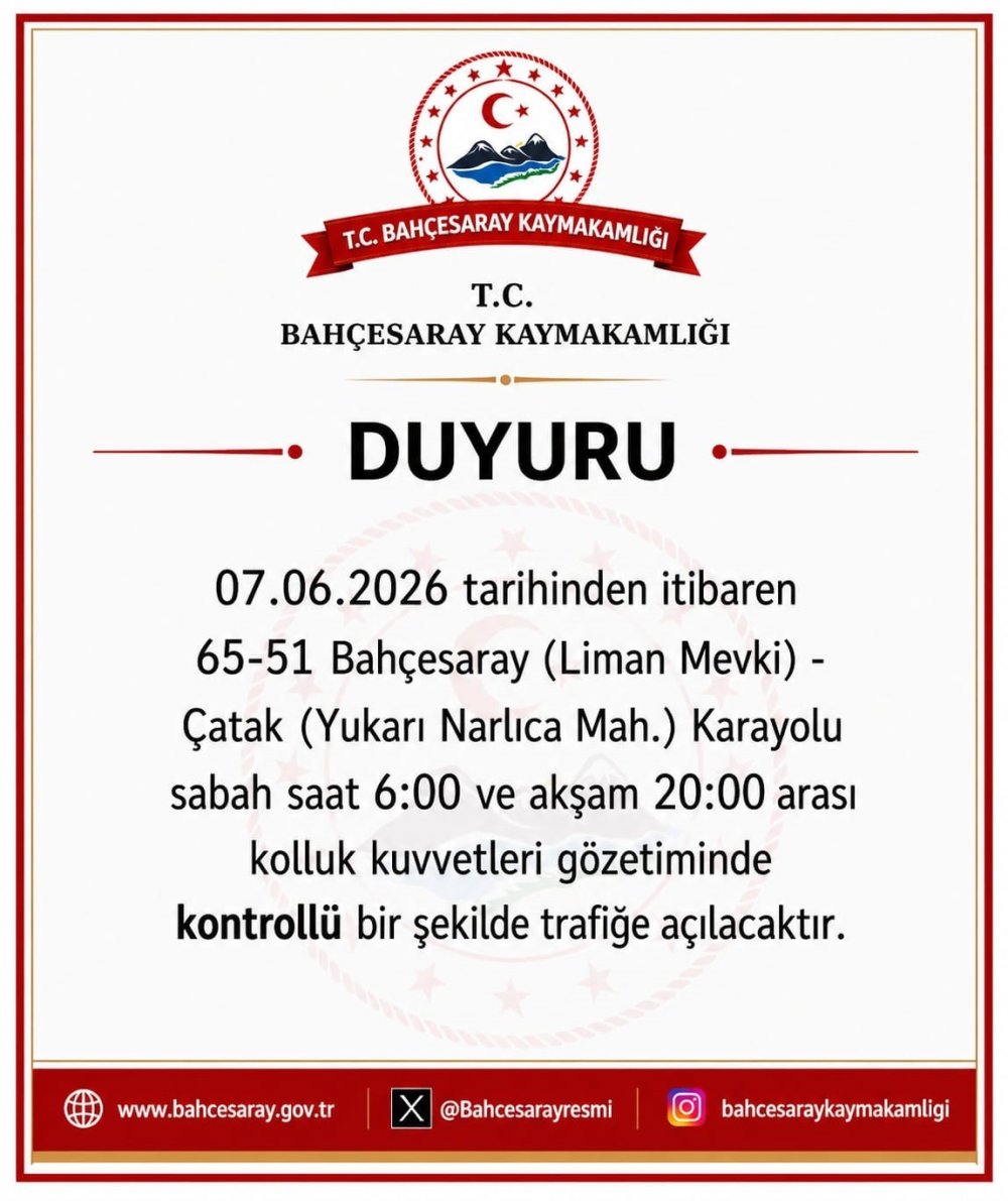 Van Bahçesaray Yolu Kontrollü Olarak Ulaşıma Açıldı