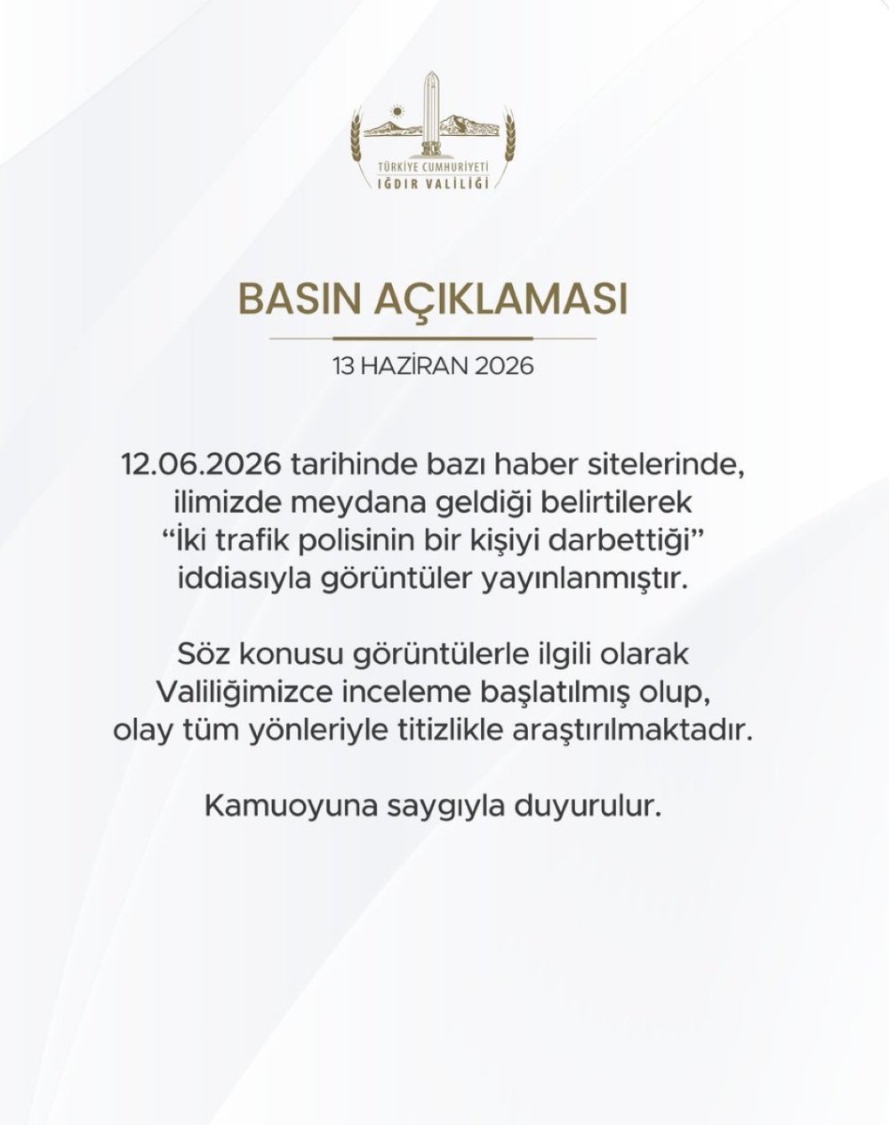 Iğdır’daki Darp İddiasında Yeni Gelişme.. Valilik ve Bakanlık Soruşturma Başlattı!