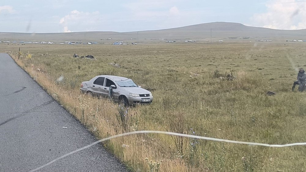 ‘Digor/Kars-Iğdır Yolu’nda Kaza.. Kontrolden Çıkan Otomobil Şarampole Düştü!