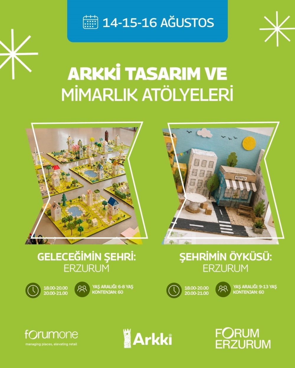 Forum Erzurum’da Çocuklar Hayallerindeki Şehri Tasarlayacak.. Etkinlikler Ücretsiz!