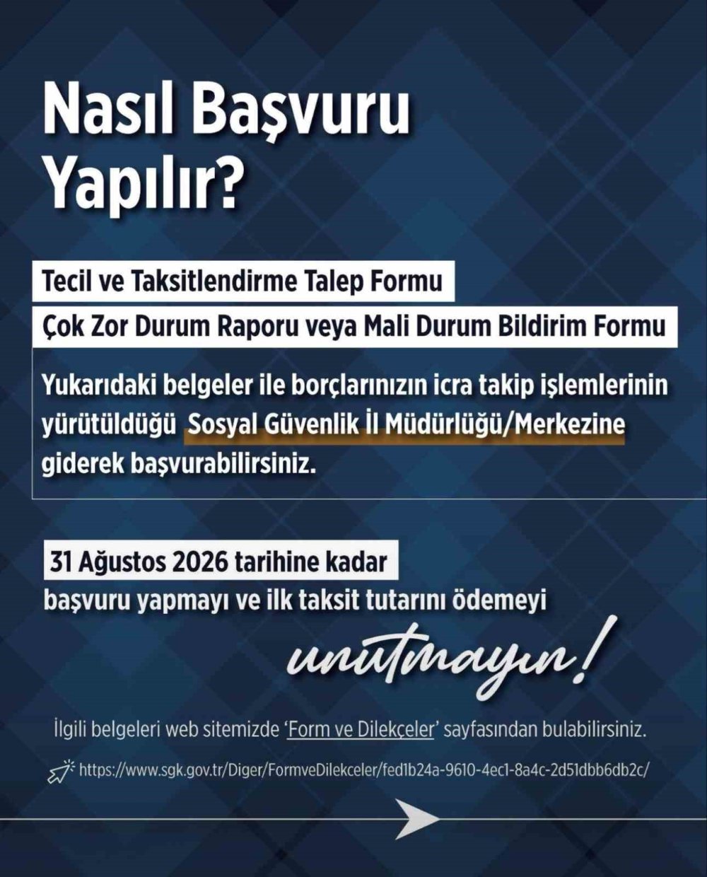 Vergi, SGK ve Diğer Kamu Borçlarında Tecil Kolaylığı.. Son Gün 31 Ağustos!