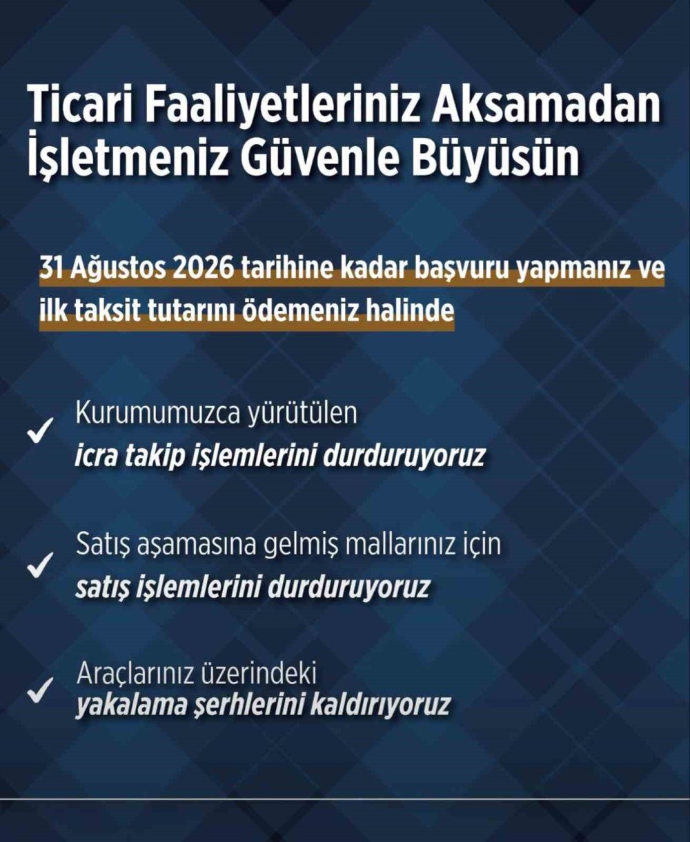 Vergi, SGK ve Diğer Kamu Borçlarında Tecil Kolaylığı.. Son Gün 31 Ağustos!