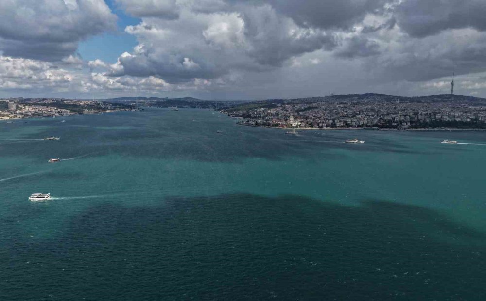 İstanbul Boğazı'nda Renk Değişimi.. Alg Patlaması Suları Turkuaza Çevirdi!