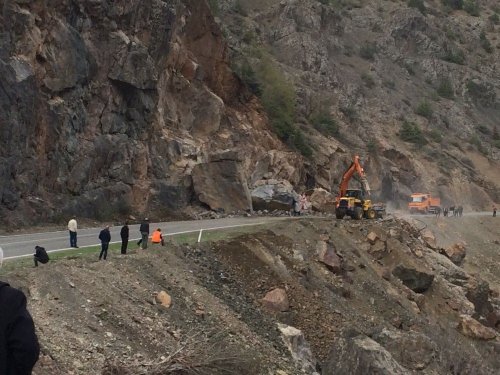 Artvin-Şavşat Karayolunda Heyelan