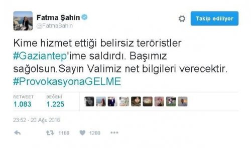 Fatma Şahin’den Provokasyon Uyarısı