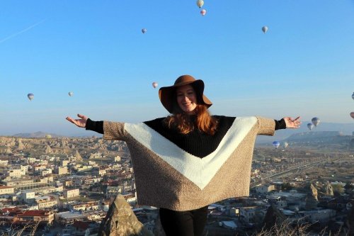 Kapadokya’da Yer Turist Gök Balon Dolu