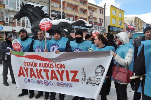 Kars’ta, ABD Protesto Edildi