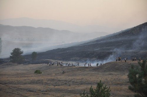 Kars’ta Askeri Bölgedeki Yangın