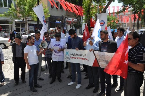 Kars'ta İsrail Protesto Edildi