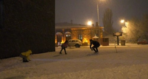 Kars’ta Kar Yağışı Etkili Oluyor