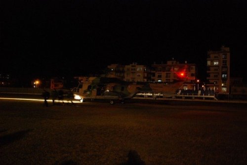 Mersin’de Kar’da Mahsur Kalan Hastalar Helikopterle Kurtarıldı