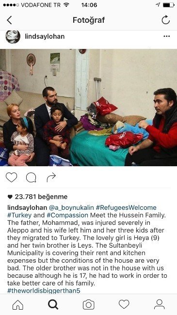 Ünlü Hollywood Starı Suriyeli Aileyi Ziyaret Etti